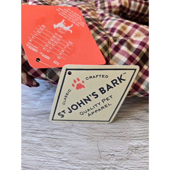 St. John's Bark Dog Quilted Jacket - Red/Brown - Size L - Picture 6 of 8
